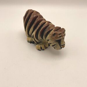 Handmade in Uruguay, Artesania Rinconada, Lion Pottery Figurine, Signed